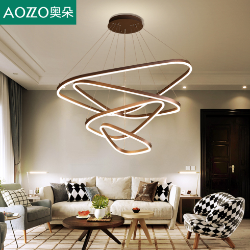 奥朵北欧客厅创意个性餐厅灯后现代简约大气家用圆环形灯具