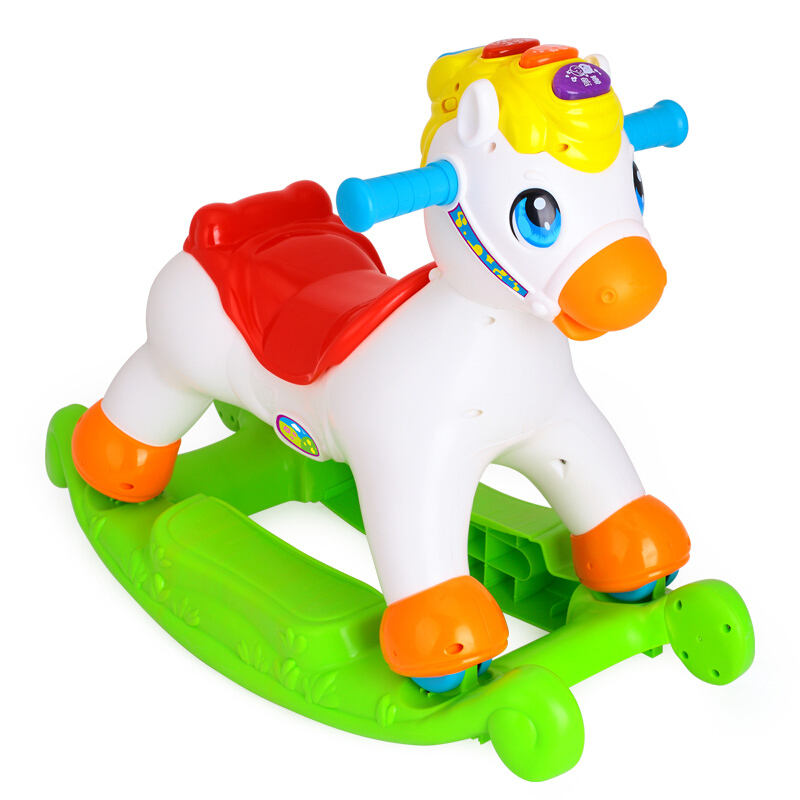 汇乐玩具（HUILE TOYS）快乐摇马 儿童音乐小马 摇摇马塑料滑行车