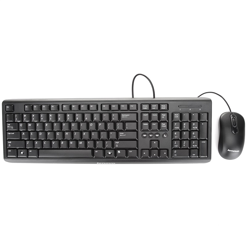 联想（lenovo）办公用有线键盘鼠标套装   KM4802A键盘 