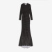 巴黎世家/Balenciaga 黑色和白色波点印花丝绒晚装弹力连衣裙