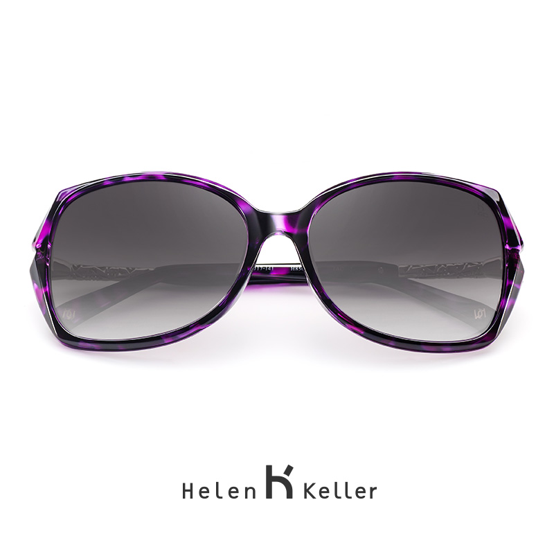 新品 海伦凯勒太阳镜女大框 防紫外线 圆脸 偏光太阳镜 H8507