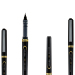 得力S851直液式走珠笔中性笔可换替芯笔0.5mm黑色全针管水笔12支装