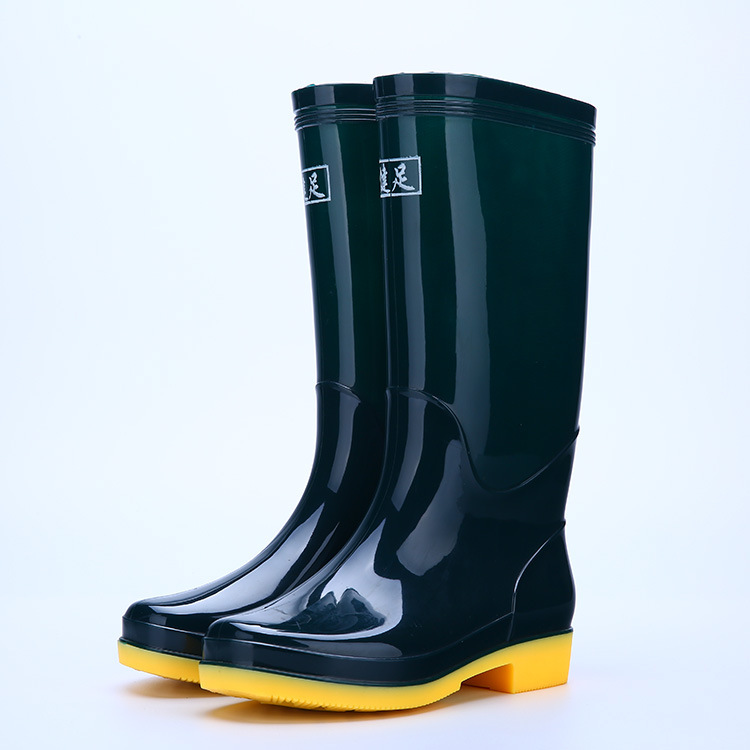 【优品汇】高帮雨鞋女式黑色高筒防滑水耐磨工地劳保塑胶鞋雨靴 ZK130