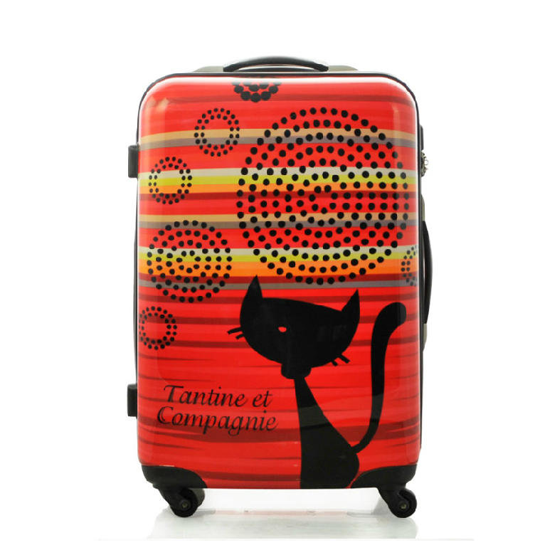 尚旅拉杆箱卡通猫拉杆箱万向轮可爱旅行箱包 男女登机箱子 行李箱24寸