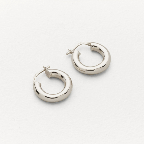 葆蝶家/Bottega Veneta 纯银复古质感环形耳环