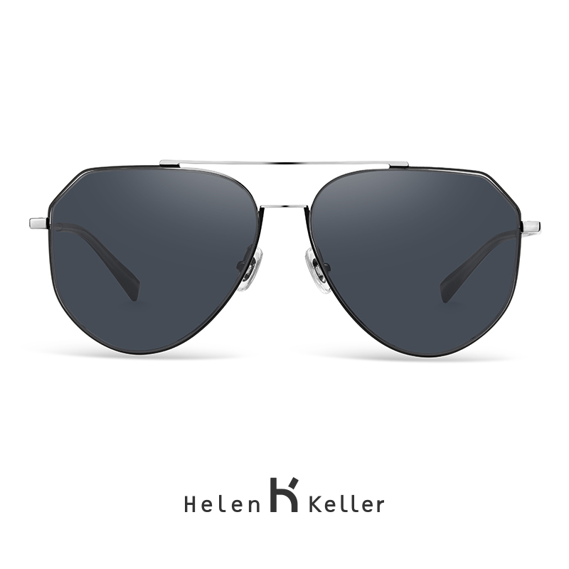 海伦凯勒2019新款简约个性飞行员墨镜男性偏光潮流开车太阳镜H8860