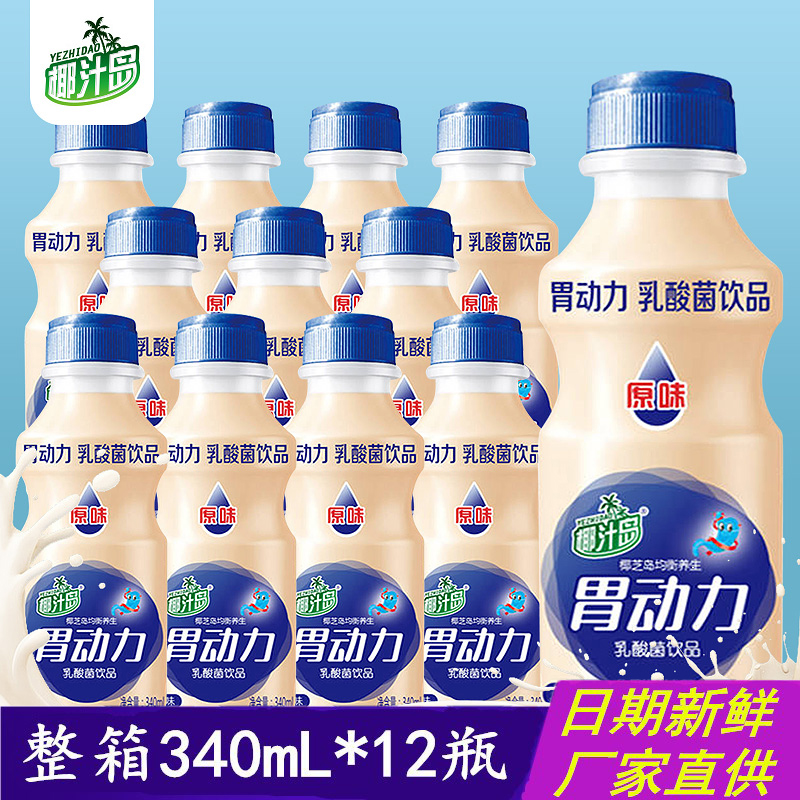 椰汁岛 胃动力340mlx12瓶 原味 乳酸菌饮品儿童牛奶酸奶饮料整箱