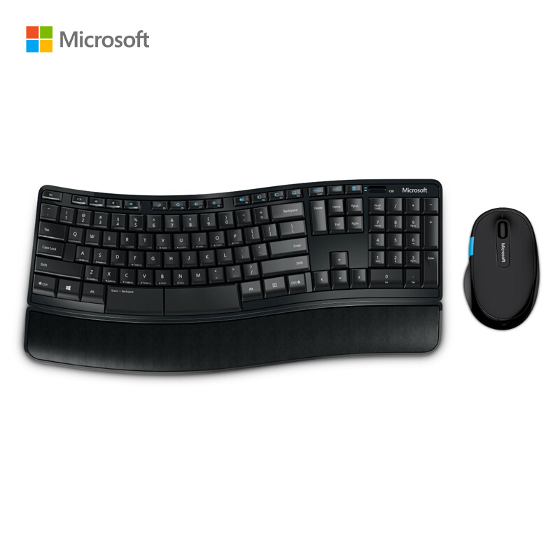 微软（Microsoft） Sculpt无线舒适桌面套装 无线键鼠套装 办公键鼠套装 蓝影技术 黑色
