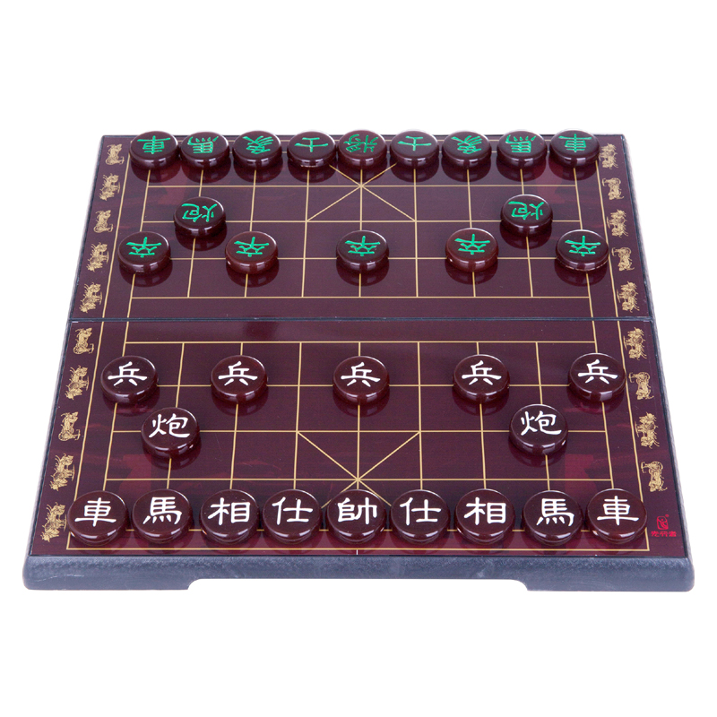 先行者仿玉象棋桌游中国象棋棋盘套装A-8 大号红色仿玉磁石棋子 折叠棋类玩具