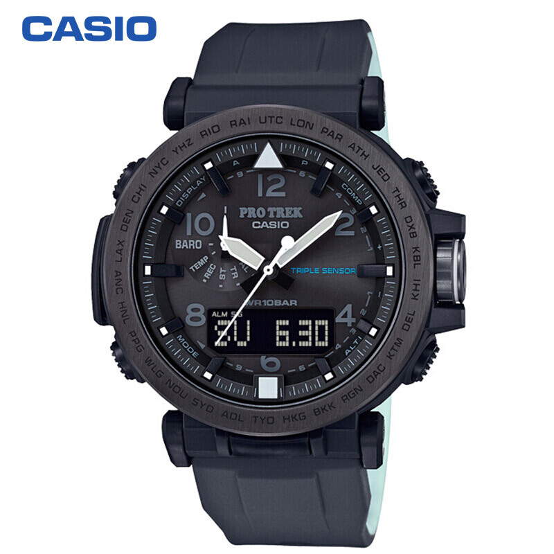 卡西欧（CASIO）手表 PROTREK 男士太阳能登山户外指南针运动手表 电波石英表 