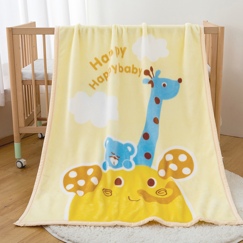 威尔贝鲁(WELLBER)婴儿毛毯宝宝毯幼儿园盖毯新生儿云毯四季舒柔毯长颈鹿