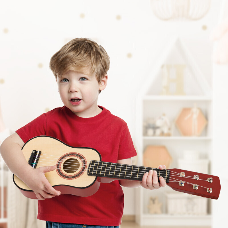 福孩儿木质儿童益智玩具男孩女孩初学可弹奏六弦吉他乐器