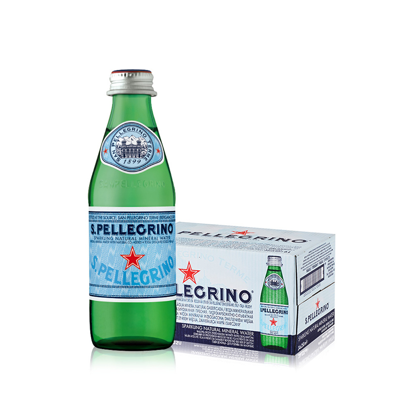 意大利进口圣培露含气天然气泡水玻璃瓶 250mlx24瓶/箱饮用水