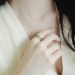 祖母绿戒指 小众设计日式轻奢ins潮高级感时尚百搭 食指指环