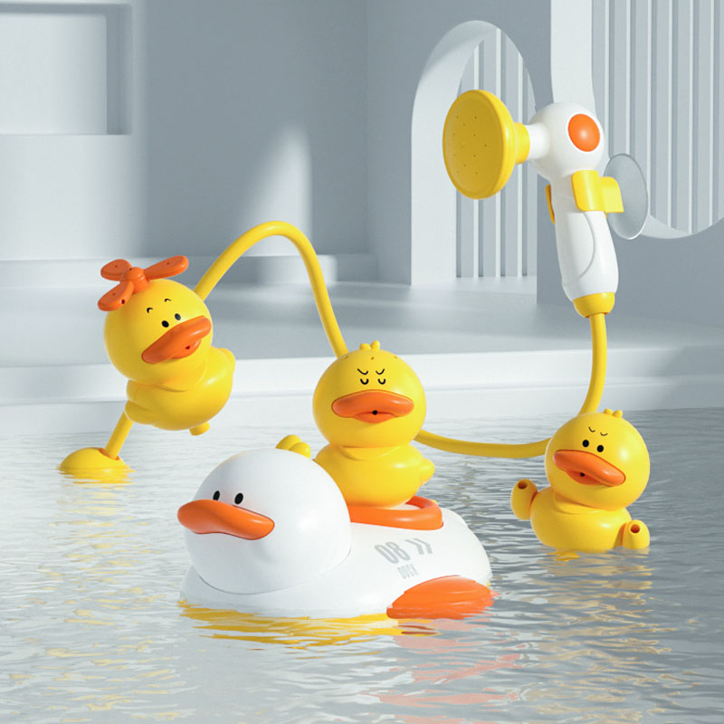 乐亲婴儿洗澡玩具小黄鸭子儿童戏水喷水宝宝幼儿小孩花洒
