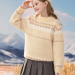 女童针织毛衣 冬季 复古儿童提花针织衫中大童圆领保暖上衣